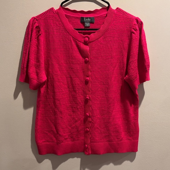 Belle By Belldini Tops - Bebe Women's Vibrant Pink Knit Blouse
